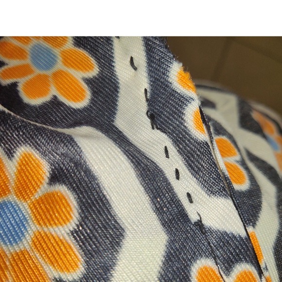 Vintage 60s Hobnobber Naturally Maxi Dress 70s Floral Geometric Long Sleeve - Picture 11 of 12